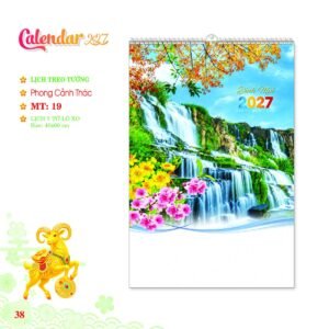 Lịch Treo Tường Lò Xo 2027 MT Mẫu MT19 (40 x 60 cm) Quà Tết Truyền Thống Gốm Sứ & Lịch in logo doanh nghiệp quà tặng Tết tại Gốm Sứ Bát Tràng & Quà Tết