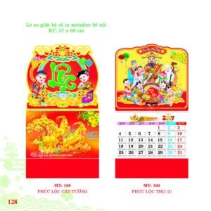 Lịch Treo Tường Lò Xo 2027 MT Mẫu MT190 (37 x 68cm) Quà Tết Truyền Thống Gốm Sứ & Lịch in logo doanh nghiệp quà tặng Tết tại Gốm Sứ Bát Tràng & Quà Tết