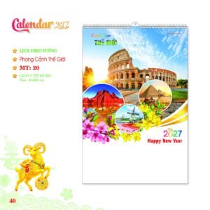 Lịch Treo Tường Lò Xo 2027 MT Mẫu MT20 (40 x 60cm) Quà Tết Truyền Thống Gốm Sứ & Lịch in logo doanh nghiệp quà tặng Tết tại Gốm Sứ Bát Tràng & Quà Tết