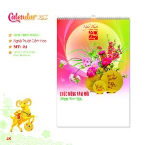 Lịch Treo Tường Lò Xo 2027 MT Mẫu MT24 (40 x 60cm) Quà Tết Truyền Thống Gốm Sứ & Lịch in logo doanh nghiệp quà tặng Tết tại Gốm Sứ Bát Tràng & Quà Tết