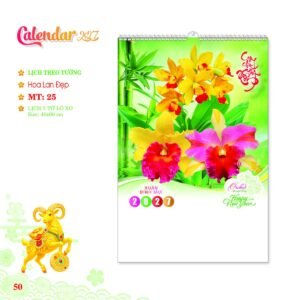 Lịch Treo Tường Lò Xo 2027 MT Mẫu MT25 (40 x 60cm) Quà Tết Truyền Thống Gốm Sứ & Lịch in logo doanh nghiệp quà tặng Tết tại Gốm Sứ Bát Tràng & Quà Tết