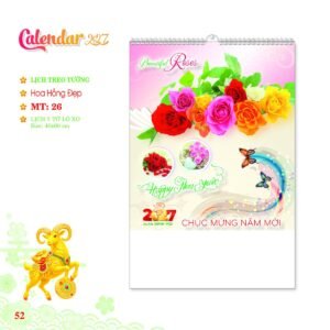 Lịch Treo Tường Lò Xo 2027 MT Mẫu MT26 (40 x 60cm) Quà Tết Truyền Thống Gốm Sứ & Lịch in logo doanh nghiệp quà tặng Tết tại Gốm Sứ Bát Tràng & Quà Tết
