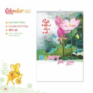 Lịch Treo Tường Lò Xo 2027 MT Mẫu MT28 (40 x 60cm) Quà Tết Truyền Thống Gốm Sứ & Lịch in logo doanh nghiệp quà tặng Tết tại Gốm Sứ Bát Tràng & Quà Tết