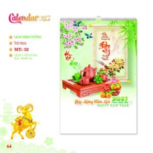 Lịch Treo Tường Lò Xo 2027 MT Mẫu MT32 (40 x 60cm) Quà Tết Truyền Thống Gốm Sứ & Lịch in logo doanh nghiệp quà tặng Tết tại Gốm Sứ Bát Tràng & Quà Tết