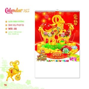 Lịch Treo Tường Lò Xo 2027 MT Mẫu MT35 (40 x 60cm) Quà Tết Truyền Thống Gốm Sứ & Lịch in logo doanh nghiệp quà tặng Tết tại Gốm Sứ Bát Tràng & Quà Tết