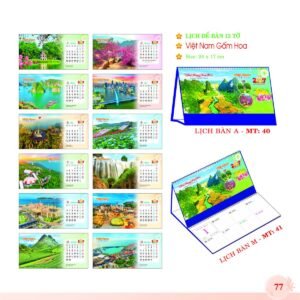Lịch Để Bàn 2027 MT Mẫu MT40 (24 x 17cm) Quà Tết Truyền Thống Gốm Sứ & Lịch in logo doanh nghiệp quà tặng Tết tại Gốm Sứ Bát Tràng & Quà Tết