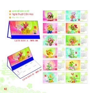 Lịch Để Bàn 2027 MT Mẫu MT50 (24 x 17cm) Quà Tết Truyền Thống Gốm Sứ & Lịch in logo doanh nghiệp quà tặng Tết tại Gốm Sứ Bát Tràng & Quà Tết
