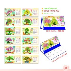 Lịch Để Bàn 2027 MT Mẫu MT53 (24 x 17cm) Quà Tết Truyền Thống Gốm Sứ & Lịch in logo doanh nghiệp quà tặng Tết tại Gốm Sứ Bát Tràng & Quà Tết