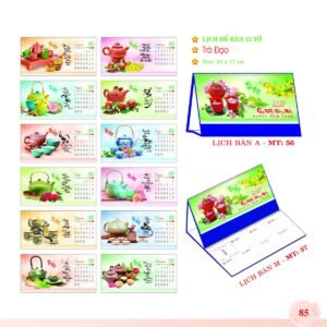 Lịch Để Bàn 2027 MT Mẫu MT56 (24 x 17cm) Quà Tết Truyền Thống Gốm Sứ & Lịch in logo doanh nghiệp quà tặng Tết tại Gốm Sứ Bát Tràng & Quà Tết