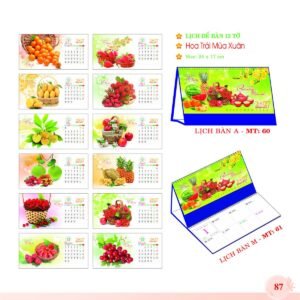 Lịch Để Bàn 2027 MT Mẫu MT60 (24 x 17cm) Quà Tết Truyền Thống Gốm Sứ & Lịch in logo doanh nghiệp quà tặng Tết tại Gốm Sứ Bát Tràng & Quà Tết