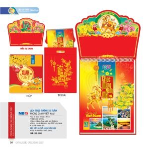 Lịch 52 Tuần 2027 NB Mẫu NB15 (30 x 41cm) Quà Tết Truyền Thống Gốm Sứ & Lịch in logo doanh nghiệp quà tặng Tết tại Gốm Sứ Bát Tràng & Quà Tết