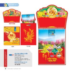 Lịch 52 Tuần 2027 NB Mẫu NB17 (30 x 41cm) Quà Tết Truyền Thống Gốm Sứ & Lịch in logo doanh nghiệp quà tặng Tết tại Gốm Sứ Bát Tràng & Quà Tết