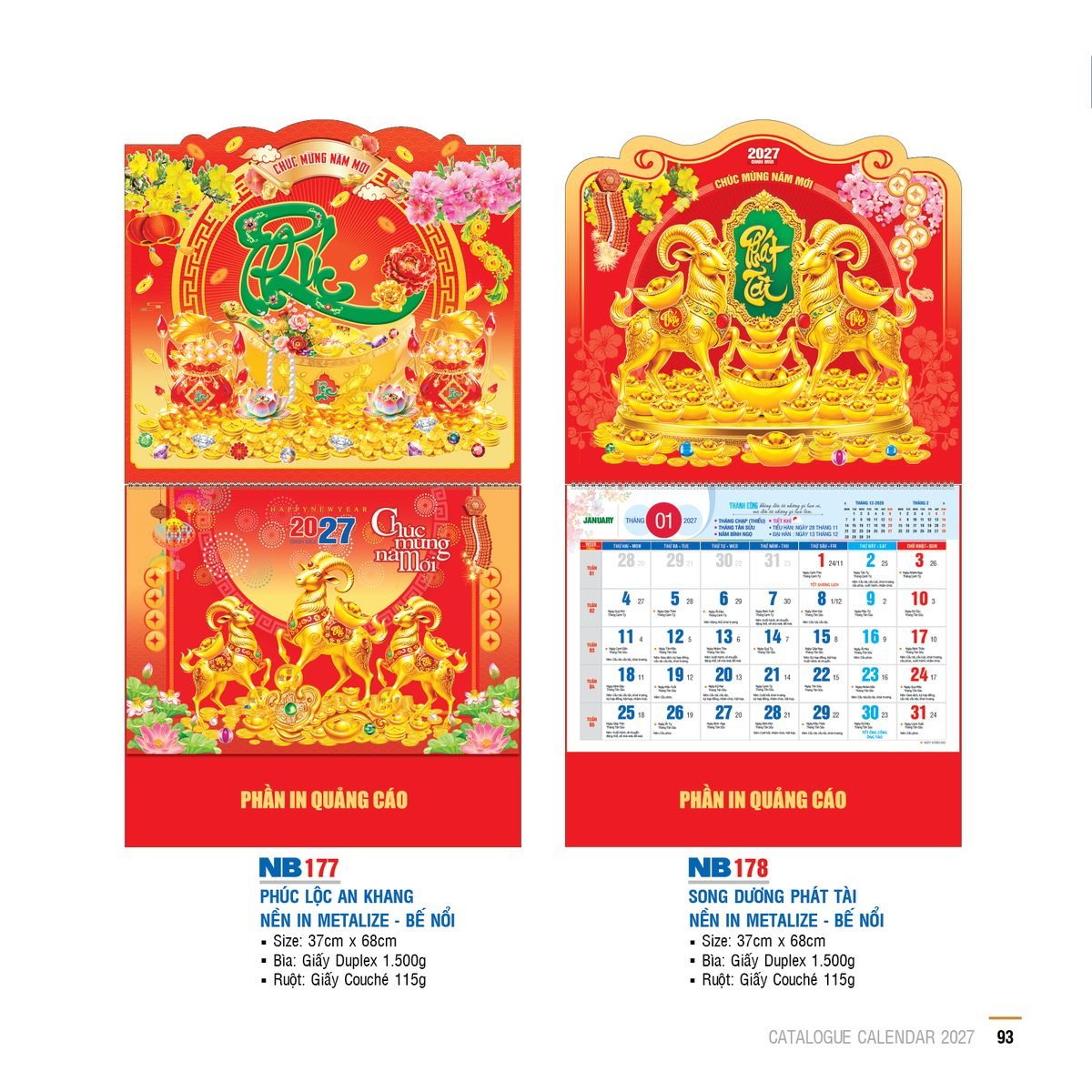 Lịch Bìa Treo 2027 NB Mẫu NB178 (29 x 41 cm) Quà Tết Truyền Thống Gốm Sứ & Lịch Lịch Bìa Treo 2027 NB Mẫu NB178 (29 x 41 cm) Quà Tết Truyền Thống Gốm Sứ & Lịch in logo doanh nghiệp quà tặng Tết tại Gốm Sứ Bát Tràng & Quà Tết