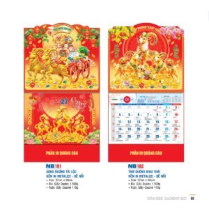 Lịch Bìa Treo 2027 NB Mẫu NB181 (29 x 41 cm) Quà Tết Truyền Thống Gốm Sứ & Lịch in logo doanh nghiệp quà tặng Tết tại Gốm Sứ Bát Tràng & Quà Tết