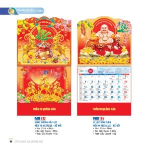 Lịch Treo Tường Lò Xo 2027 NB Mẫu NB183 (37 x 68cm) Quà Tết Truyền Thống Gốm Sứ & Lịch in logo doanh nghiệp quà tặng Tết tại Gốm Sứ Bát Tràng & Quà Tết