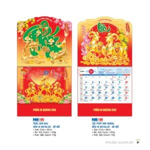 Lịch Bìa Treo 2027 NB Mẫu NB185 (29 x 41 cm) Quà Tết Truyền Thống Gốm Sứ & Lịch in logo doanh nghiệp quà tặng Tết tại Gốm Sứ Bát Tràng & Quà Tết