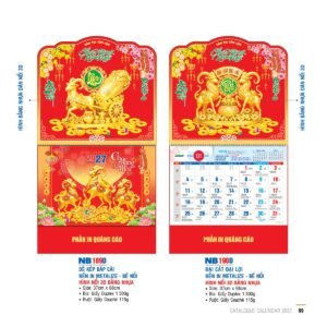 Lịch Bìa Treo 2027 NB Mẫu NB189D (29 x 41 cm) Quà Tết Truyền Thống Gốm Sứ & Lịch in logo doanh nghiệp quà tặng Tết tại Gốm Sứ Bát Tràng & Quà Tết