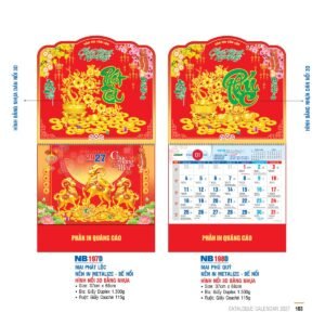 Lịch Bìa Treo 2027 NB Mẫu NB198D (29 x 41 cm) Quà Tết Truyền Thống Gốm Sứ & Lịch in logo doanh nghiệp quà tặng Tết tại Gốm Sứ Bát Tràng & Quà Tết