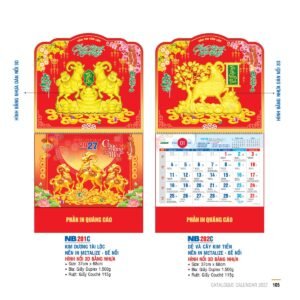 Lịch Bìa Treo 2027 NB Mẫu NB201C (29 x 41 cm) Quà Tết Truyền Thống Gốm Sứ & Lịch in logo doanh nghiệp quà tặng Tết tại Gốm Sứ Bát Tràng & Quà Tết