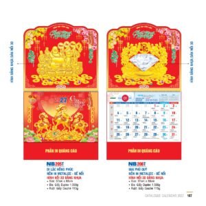 Lịch Bìa Treo 2027 NB Mẫu NB205T (29 x 41 cm) Quà Tết Truyền Thống Gốm Sứ & Lịch in logo doanh nghiệp quà tặng Tết tại Gốm Sứ Bát Tràng & Quà Tết