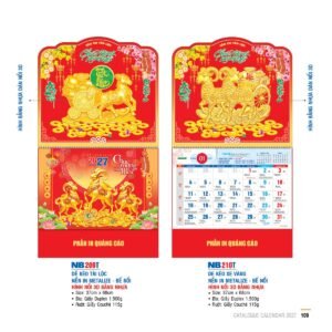 Lịch Bìa Treo 2027 NB Mẫu NB209T (29 x 41 cm) Quà Tết Truyền Thống Gốm Sứ & Lịch in logo doanh nghiệp quà tặng Tết tại Gốm Sứ Bát Tràng & Quà Tết