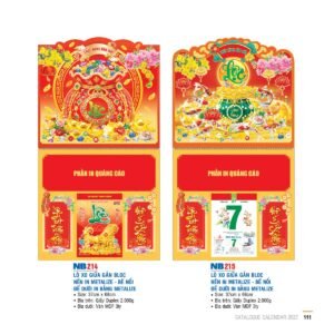 Lịch Treo Tường Lò Xo 2027 NB Mẫu NB215 (40 x 60 cm) Quà Tết Truyền Thống Gốm Sứ & Lịch in logo doanh nghiệp quà tặng Tết tại Gốm Sứ Bát Tràng & Quà Tết