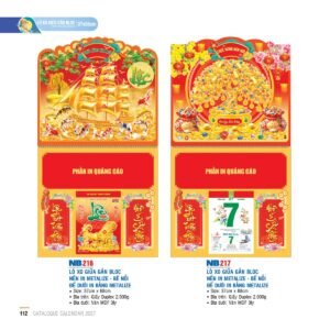 Lịch Treo Tường Lò Xo 2027 NB Mẫu NB216 (37 x 68cm) Quà Tết Truyền Thống Gốm Sứ & Lịch in logo doanh nghiệp quà tặng Tết tại Gốm Sứ Bát Tràng & Quà Tết