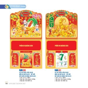 Lịch Treo Tường Lò Xo 2027 NB Mẫu NB221 (37 x 68cm) Quà Tết Truyền Thống Gốm Sứ & Lịch in logo doanh nghiệp quà tặng Tết tại Gốm Sứ Bát Tràng & Quà Tết