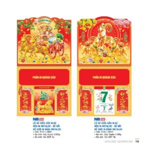 Lịch Treo Tường Lò Xo 2027 NB Mẫu NB223 (40 x 60 cm) Quà Tết Truyền Thống Gốm Sứ & Lịch in logo doanh nghiệp quà tặng Tết tại Gốm Sứ Bát Tràng & Quà Tết