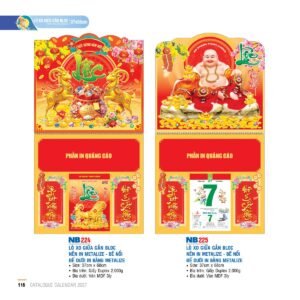 Lịch Treo Tường Lò Xo 2027 NB Mẫu NB225 (37 x 68cm) Quà Tết Truyền Thống Gốm Sứ & Lịch in logo doanh nghiệp quà tặng Tết tại Gốm Sứ Bát Tràng & Quà Tết