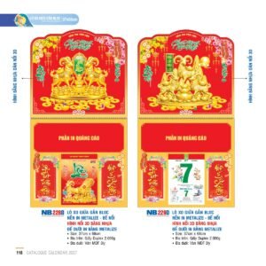 Lịch Treo Tường Lò Xo 2027 NB Mẫu NB228D (37 x 68cm) Quà Tết Truyền Thống Gốm Sứ & Lịch in logo doanh nghiệp quà tặng Tết tại Gốm Sứ Bát Tràng & Quà Tết