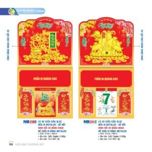 Lịch Treo Tường Lò Xo 2027 NB Mẫu NB240D (37 x 68cm) Quà Tết Truyền Thống Gốm Sứ & Lịch in logo doanh nghiệp quà tặng Tết tại Gốm Sứ Bát Tràng & Quà Tết