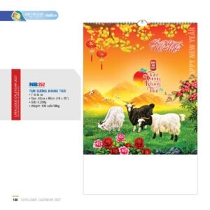 Lịch Treo Tường Lò Xo 2027 NB Mẫu NB252 (16 x 25 cm) Quà Tết Truyền Thống Gốm Sứ & Lịch in logo doanh nghiệp quà tặng Tết tại Gốm Sứ Bát Tràng & Quà Tết