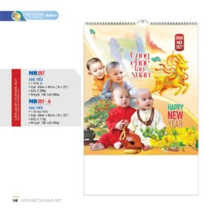 Lịch Treo Tường Lò Xo 2027 NB Mẫu NB257 (40 x 60cm) Quà Tết Truyền Thống Gốm Sứ & Lịch in logo doanh nghiệp quà tặng Tết tại Gốm Sứ Bát Tràng & Quà Tết