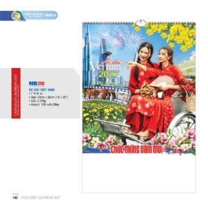 Lịch Treo Tường Lò Xo 2027 NB Mẫu NB258 (16 x 25 cm) Quà Tết Truyền Thống Gốm Sứ & Lịch in logo doanh nghiệp quà tặng Tết tại Gốm Sứ Bát Tràng & Quà Tết