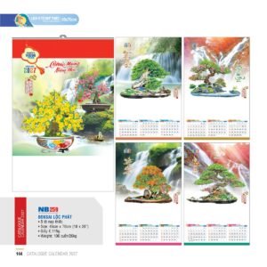 Lịch Treo Tường Nẹp Thiếc 2027 NB Mẫu NB259 (45  x  70cm) Quà Tết Truyền Thống Gốm Sứ & Lịch in logo doanh nghiệp quà tặng Tết tại Gốm Sứ Bát Tràng & Quà Tết