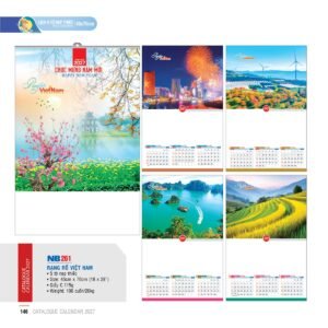 Lịch Treo Tường Nẹp Thiếc 2027 NB Mẫu NB261 (45 x 70cm) Quà Tết Truyền Thống Gốm Sứ & Lịch in logo doanh nghiệp quà tặng Tết tại Gốm Sứ Bát Tràng & Quà Tết