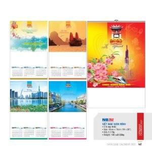 Lịch Treo Tường Nẹp Thiếc 2027 NB Mẫu NB262 (18 x 28 cm) Quà Tết Truyền Thống Gốm Sứ & Lịch in logo doanh nghiệp quà tặng Tết tại Gốm Sứ Bát Tràng & Quà Tết