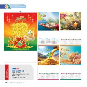 Lịch Treo Tường Nẹp Thiếc 2027 NB Mẫu NB263 (45 x 70 cm) Quà Tết Truyền Thống Gốm Sứ & Lịch in logo doanh nghiệp quà tặng Tết tại Gốm Sứ Bát Tràng & Quà Tết