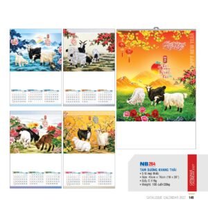Lịch Treo Tường Nẹp Thiếc 2027 NB Mẫu NB264 (18 x 28 cm) Quà Tết Truyền Thống Gốm Sứ & Lịch in logo doanh nghiệp quà tặng Tết tại Gốm Sứ Bát Tràng & Quà Tết