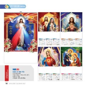 Lịch Treo Tường Nẹp Thiếc 2027 NB Mẫu NB265 (45 x 70cm) Quà Tết Truyền Thống Gốm Sứ & Lịch in logo doanh nghiệp quà tặng Tết tại Gốm Sứ Bát Tràng & Quà Tết