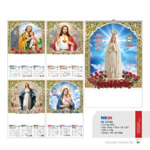 Lịch Treo Tường Nẹp Thiếc 2027 NB Mẫu NB266 (18 x 28 cm) Quà Tết Truyền Thống Gốm Sứ & Lịch in logo doanh nghiệp quà tặng Tết tại Gốm Sứ Bát Tràng & Quà Tết