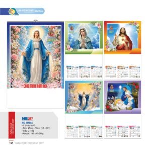 Lịch Treo Tường Nẹp Thiếc 2027 NB Mẫu NB267 (45 x 70cm) Quà Tết Truyền Thống Gốm Sứ & Lịch in logo doanh nghiệp quà tặng Tết tại Gốm Sứ Bát Tràng & Quà Tết