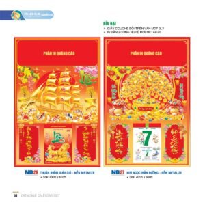 Lịch Bìa Treo 2027 NB Mẫu NB27 (40 x 60cm) Quà Tết Truyền Thống Gốm Sứ & Lịch in logo doanh nghiệp quà tặng Tết tại Gốm Sứ Bát Tràng & Quà Tết
