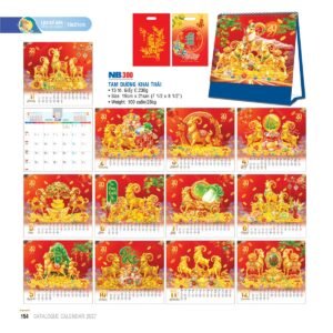 Lịch Để Bàn 2027 NB Mẫu NB300 (19 x 21cm) Quà Tết Truyền Thống Gốm Sứ & Lịch in logo doanh nghiệp quà tặng Tết tại Gốm Sứ Bát Tràng & Quà Tết