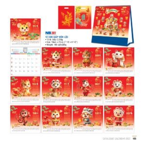 Lịch Bloc 2027 NB Mẫu NB301 (31 x 202 cm) Quà Tết Truyền Thống Gốm Sứ & Lịch in logo doanh nghiệp quà tặng Tết tại Gốm Sứ Bát Tràng & Quà Tết