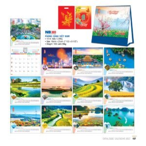 Lịch Bloc 2027 NB Mẫu NB303 (31 x 15 cm) Quà Tết Truyền Thống Gốm Sứ & Lịch in logo doanh nghiệp quà tặng Tết tại Gốm Sứ Bát Tràng & Quà Tết