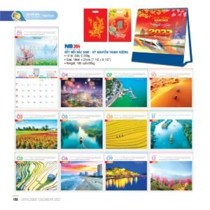 Lịch Bloc 2027 NB Mẫu NB304 (19 x 21cm) Quà Tết Truyền Thống Gốm Sứ & Lịch in logo doanh nghiệp quà tặng Tết tại Gốm Sứ Bát Tràng & Quà Tết