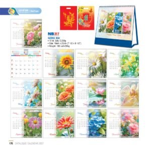 Lịch Bloc 2027 NB Mẫu NB317 (13  x  10 cm) Quà Tết Truyền Thống Gốm Sứ & Lịch in logo doanh nghiệp quà tặng Tết tại Gốm Sứ Bát Tràng & Quà Tết