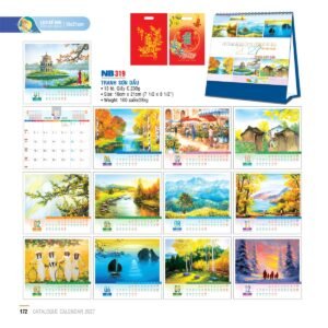 Lịch Bloc 2027 NB Mẫu NB319 (19 x 21cm) Quà Tết Truyền Thống Gốm Sứ & Lịch in logo doanh nghiệp quà tặng Tết tại Gốm Sứ Bát Tràng & Quà Tết
